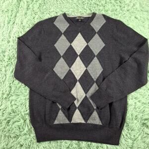 Garret Scott Sweater Wool Merino Mens Blue Small